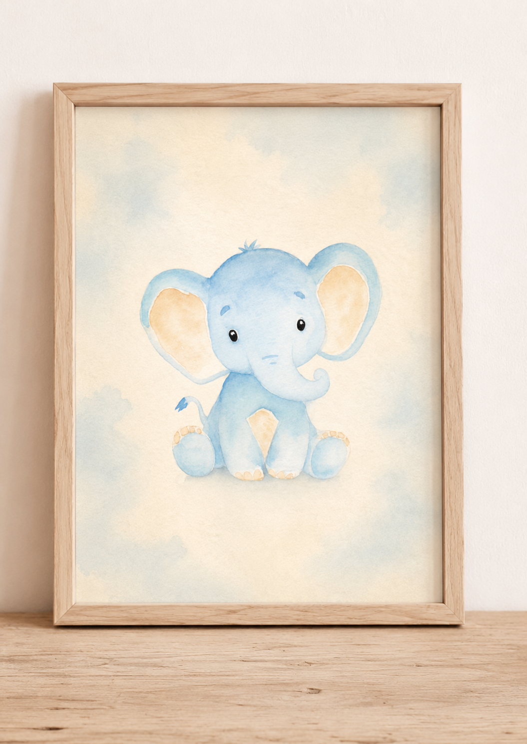 Affiche aquarelle bébé éléphant chambre enfant
