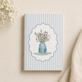 Carnet ligné A5, Blue Floral Notebook Stationery, Cahier fleuri fait main, couverture illustrée aquarelle