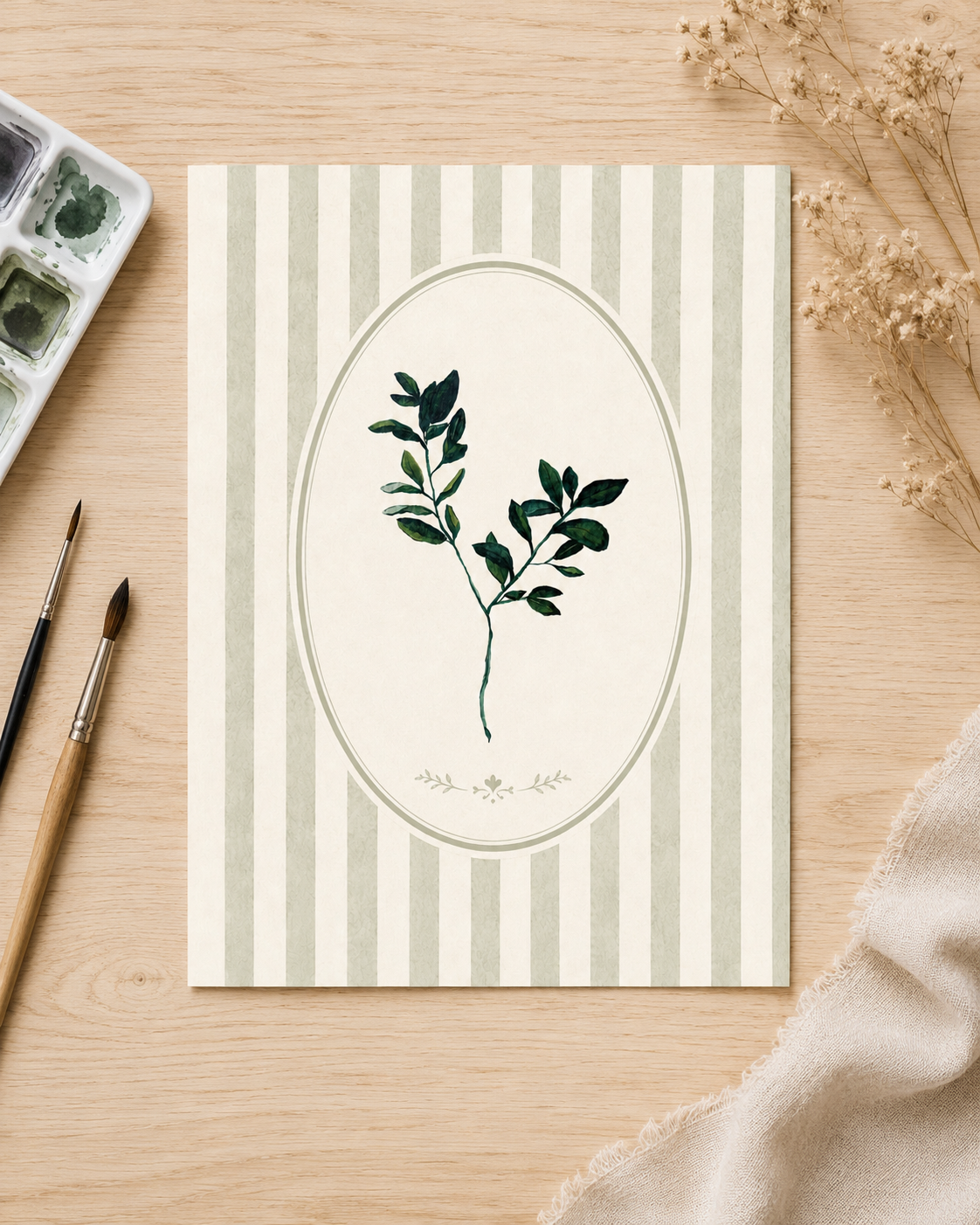 Affiche branche botanique aquarelle