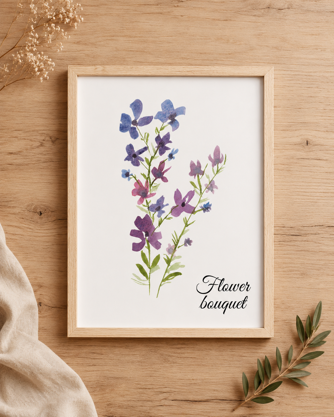 Affiche bouquet de fleurs aquarelle